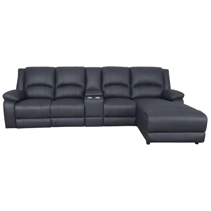 Cooma Fabric Recliner RHF Chaise Sofa - Black