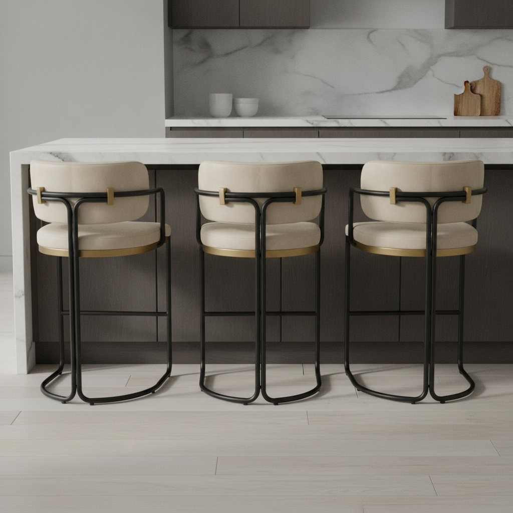Cooma Kitchen Stool – Beige Eco Leather