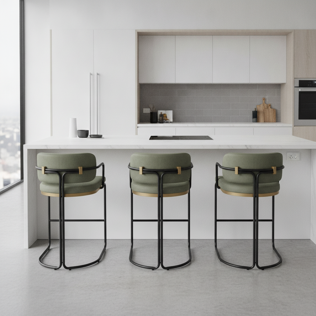 Cooma Kitchen Stool – Olive Eco Leather