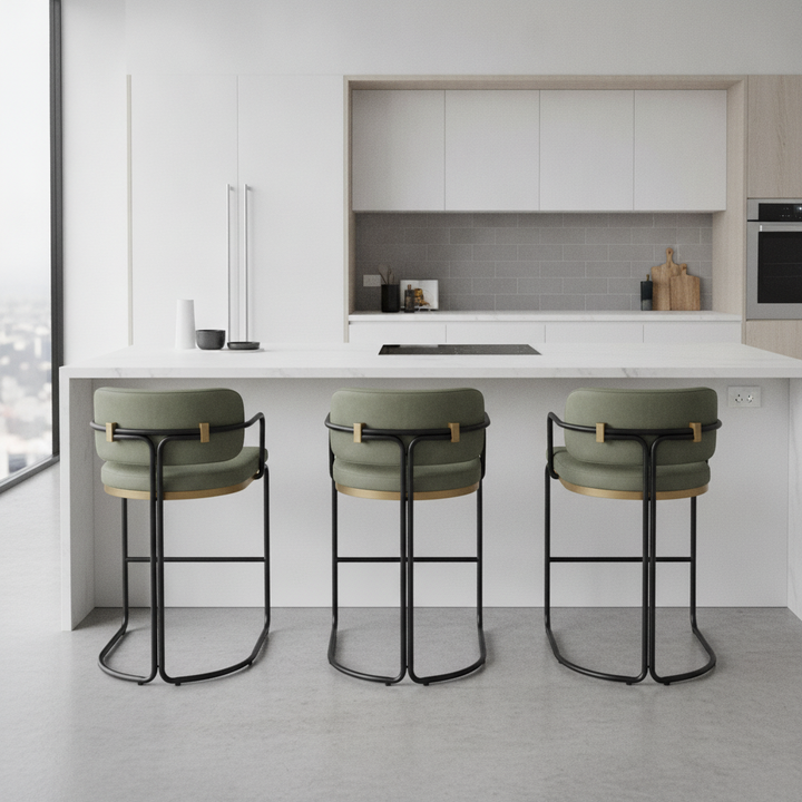 Cooma Kitchen Stool – Olive Eco Leather