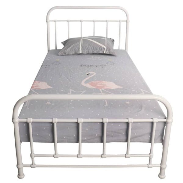 Corringle King Single Metal Bed - White