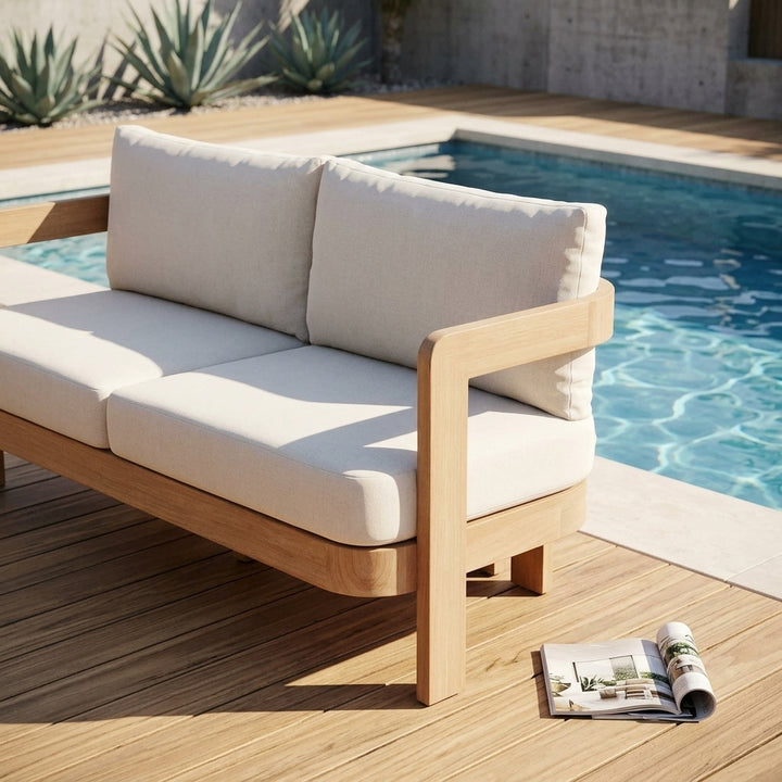 Cronulla 2 Seater Eucalyptus Timber Outdoor Sofa