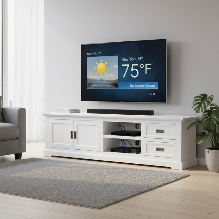 Crowther 220cm Acacia Wood Entertainment Unit