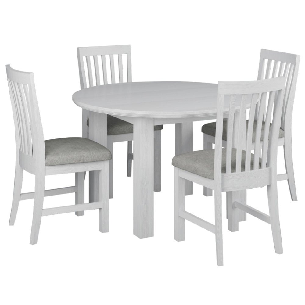 Crowther Acacia Wood 5 Piece Round Timber Dining Package