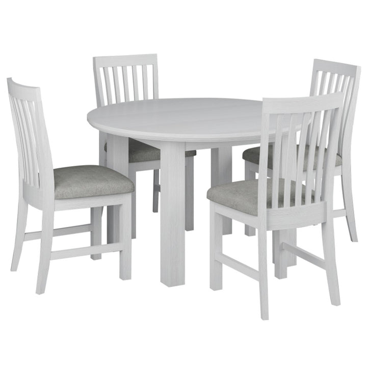Crowther Acacia Wood 5 Piece Round Timber Dining Package