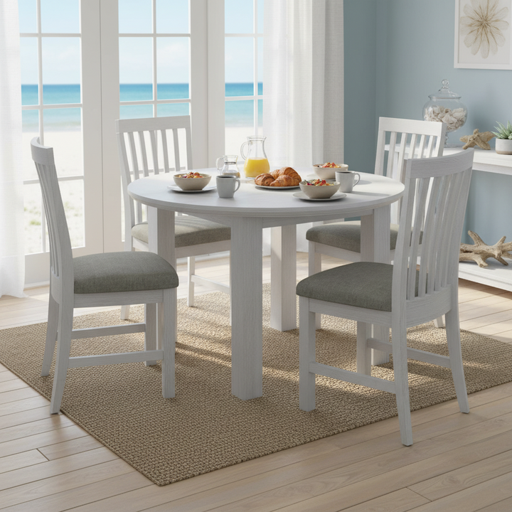 Crowther Acacia Wood 5 Piece Round Timber Dining Package
