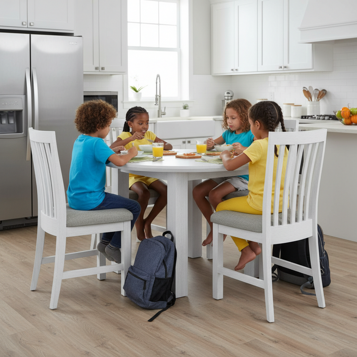 Crowther Acacia Wood 5 Piece Round Timber Dining Package