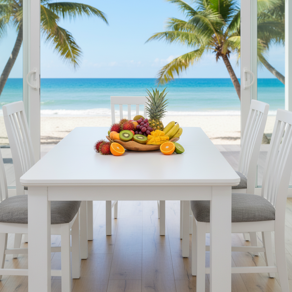 Crowther Acacia Wood 7 Piece Timber Dining Package