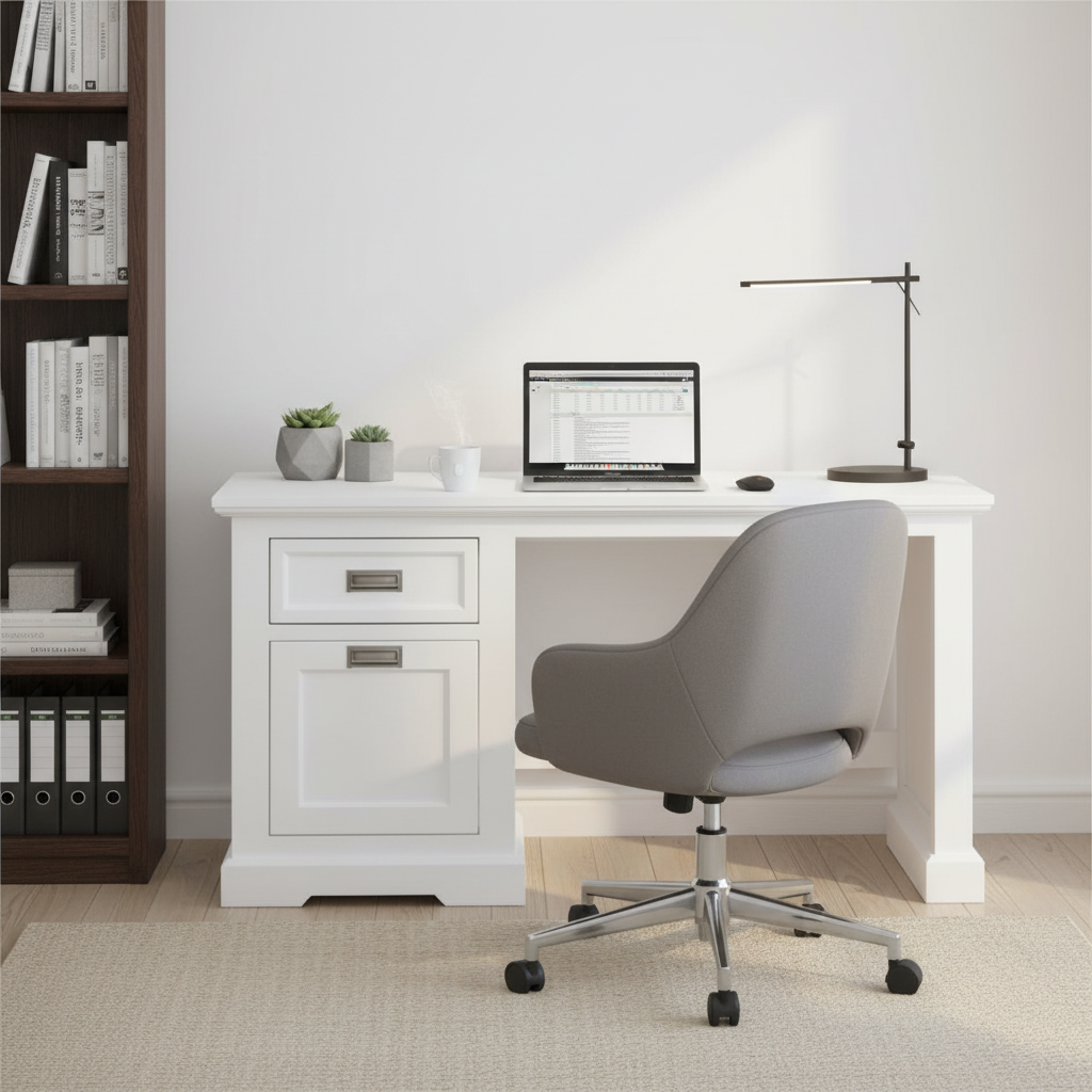 Crowther Acacia Wood Home Office Desk