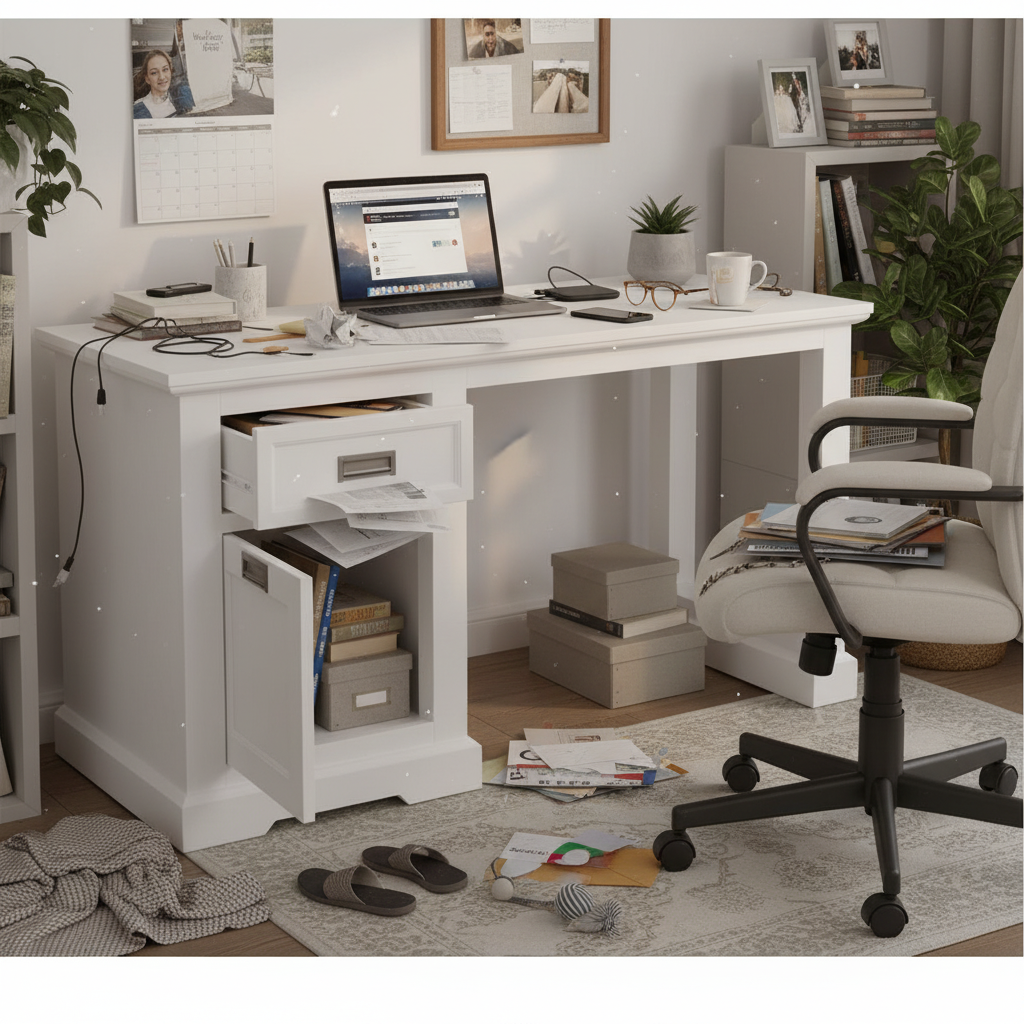 Crowther Acacia Wood Home Office Desk