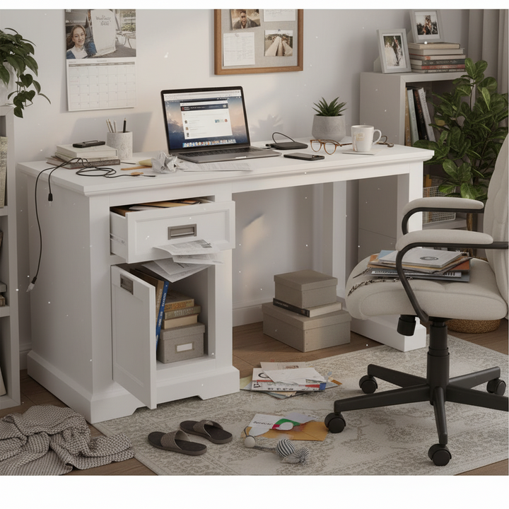 Crowther Acacia Wood Home Office Desk