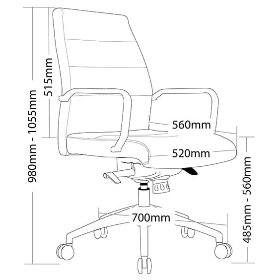 Cruz Medium Back PU Leather Executive Office Chair