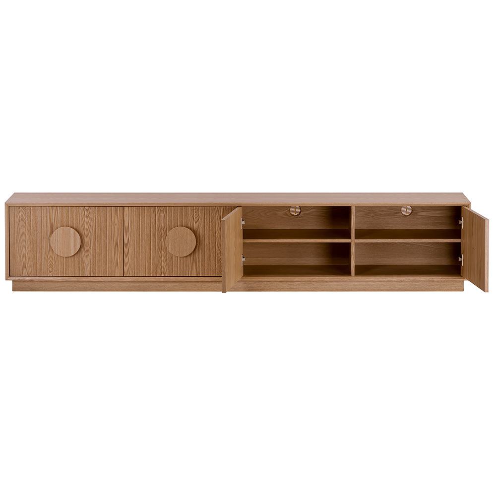 Piper 2.3m Wooden Entertainment TV Unit - Natural