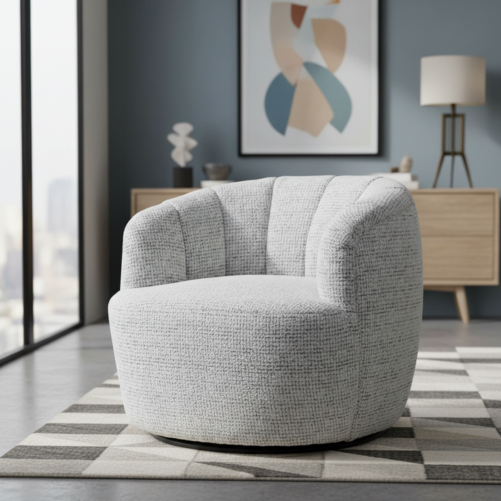 Dandenong Swivel Accent Armchair - Cloud