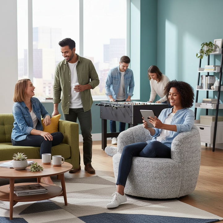 Dandenong Swivel Accent Armchair - Cloud