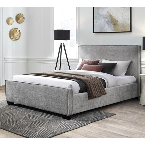 Buy the Alina King Fabric Bed - Light Grey Online in Australia | Cassa ...