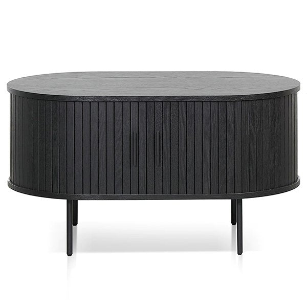 Dania 100cm Oval Coffee Table - Full Black