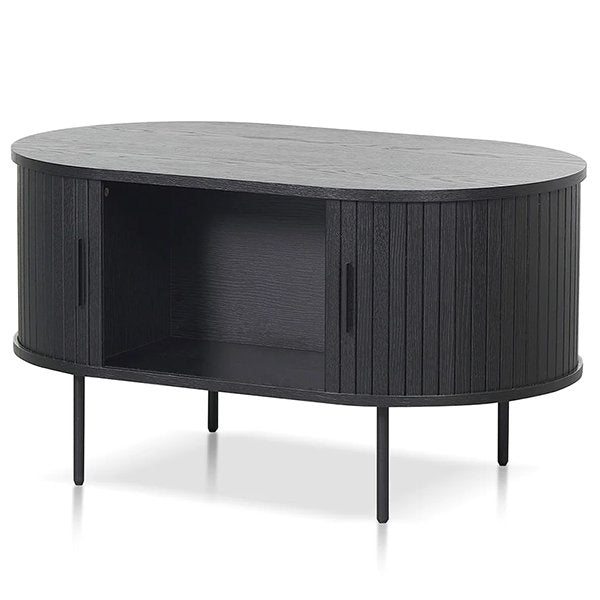 Dania 100cm Oval Coffee Table - Full Black