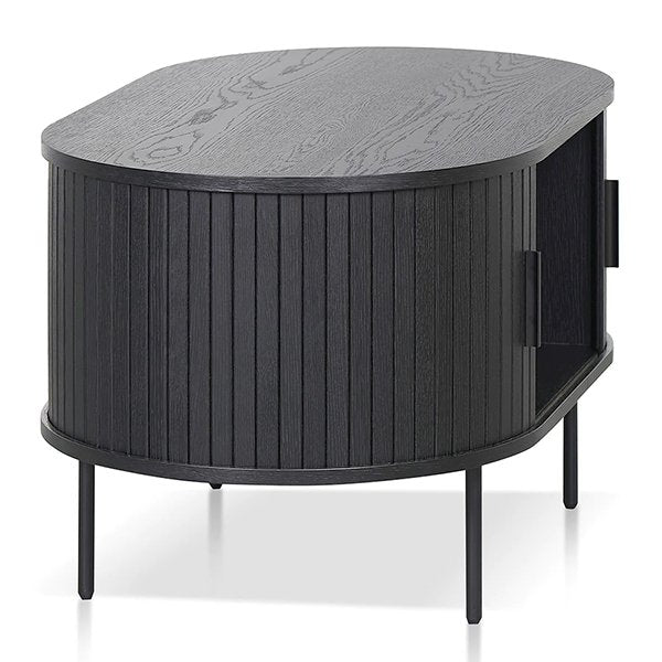 Dania 100cm Oval Coffee Table - Full Black