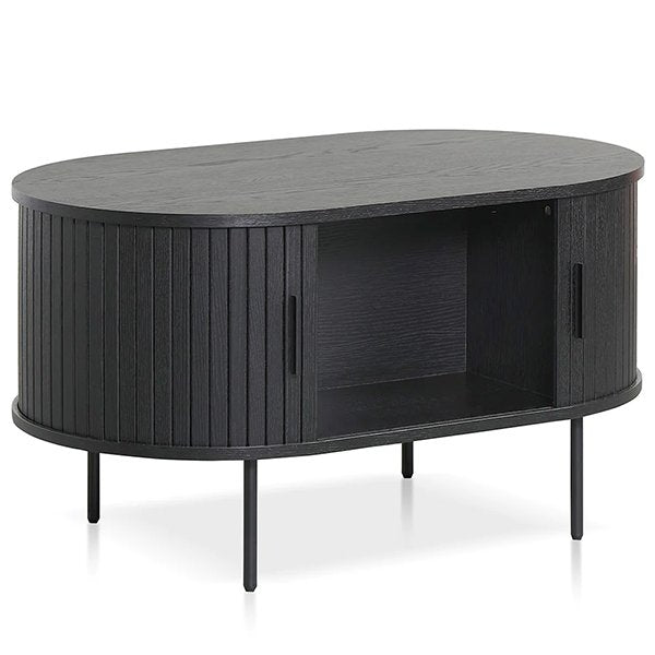 Dania 100cm Oval Coffee Table - Full Black