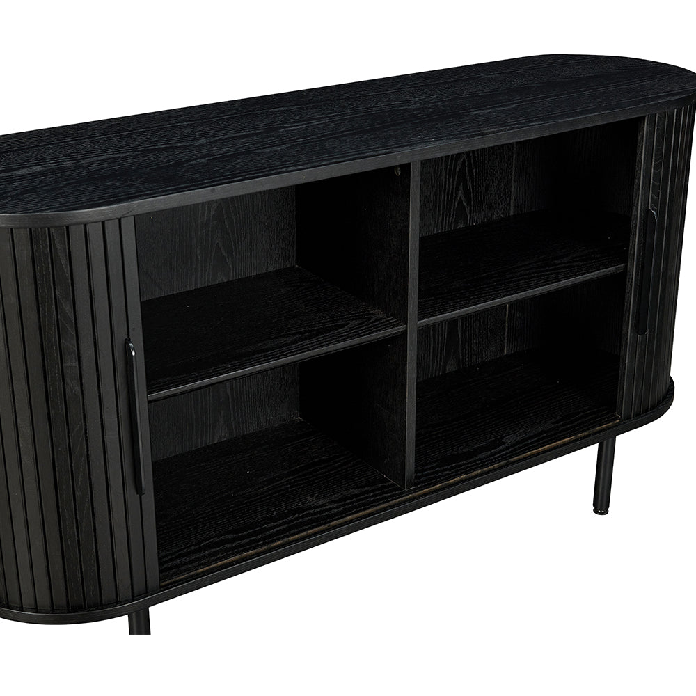 Castellow 1.4m Wooden Buffet Unit - Full Black