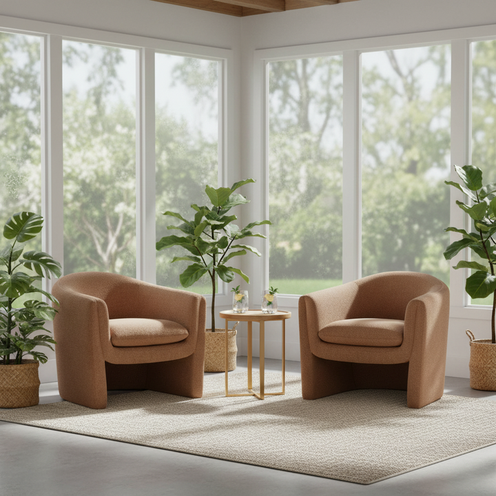 Daren Fabric Armchair - Copper