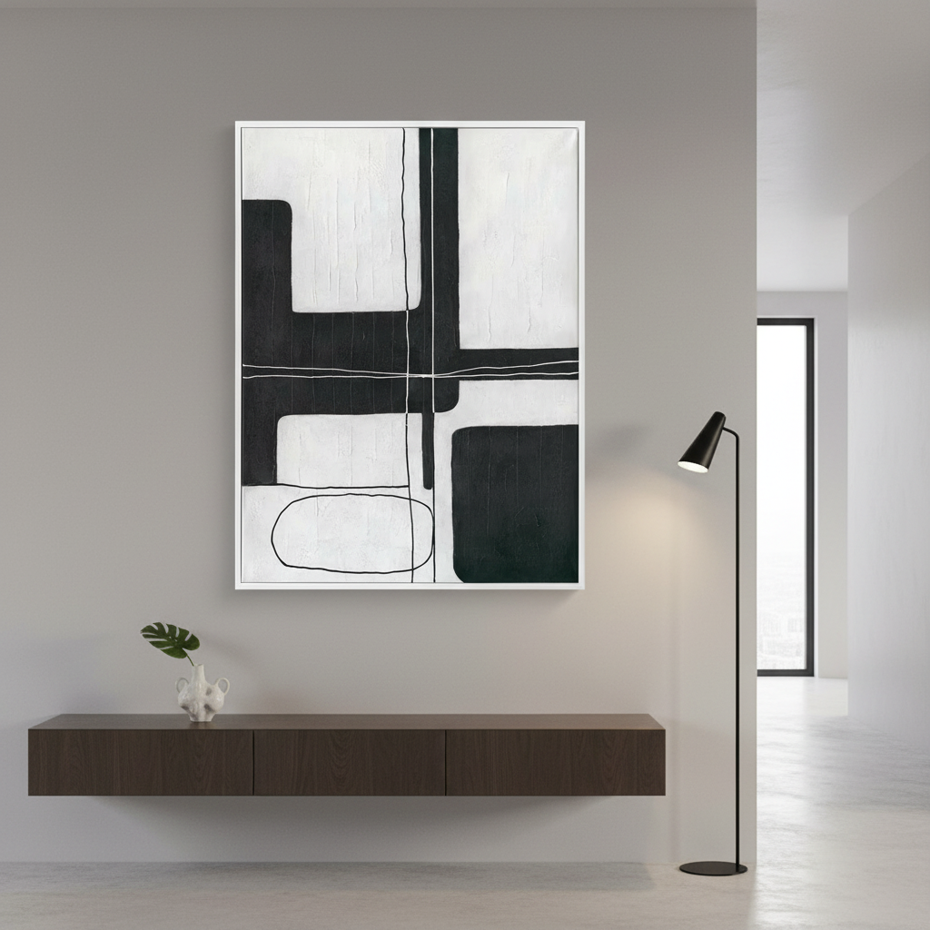 Dark Geometry Series I Canvas Painting