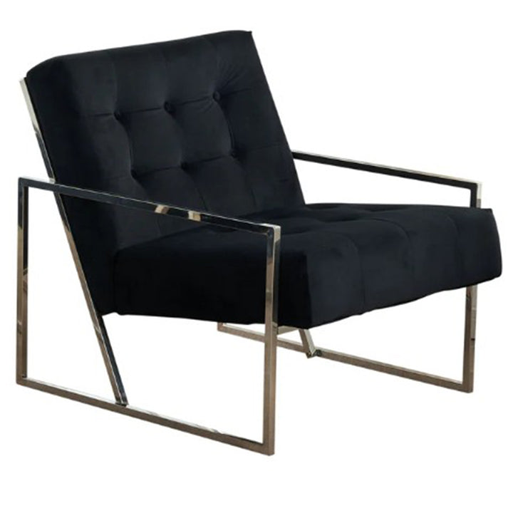 Darnell Velvet Armchair - Black