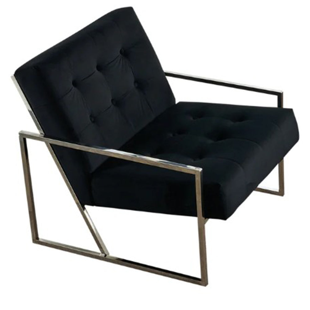 Darnell Velvet Armchair - Black