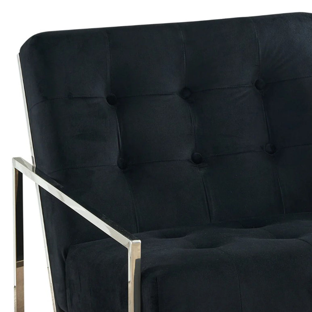 Darnell Velvet Armchair - Black