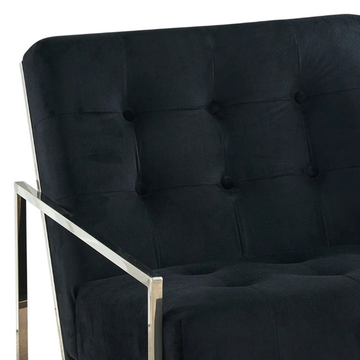 Darnell Velvet Armchair - Black