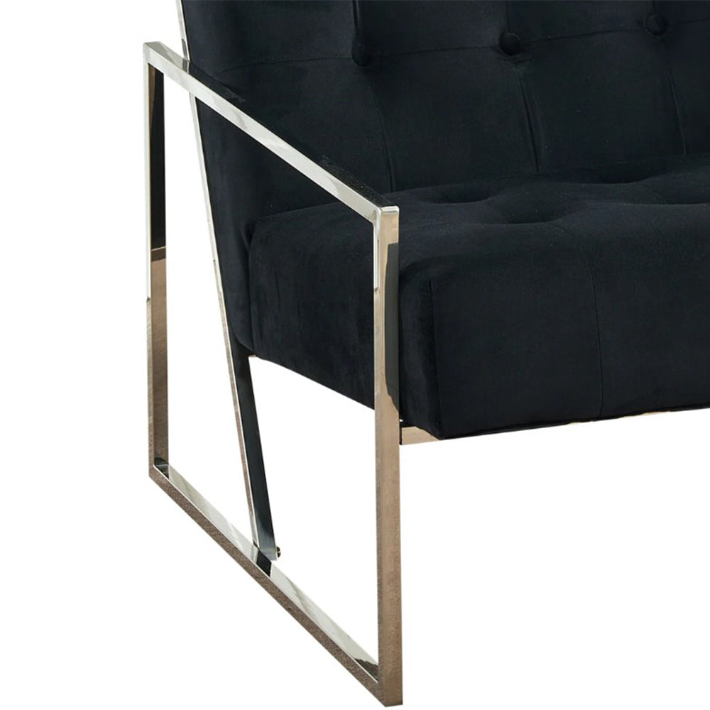 Darnell Velvet Armchair - Black