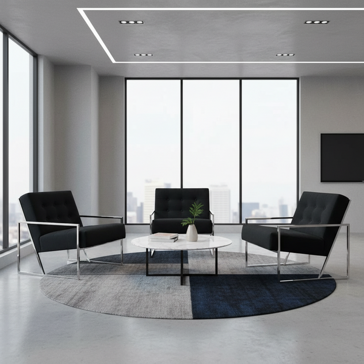 Darnell Velvet Armchair - Black