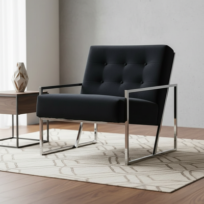 Darnell Velvet Armchair - Black