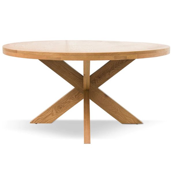 Darrel 1.5m Round Wooden Dining Table - Distress Natural