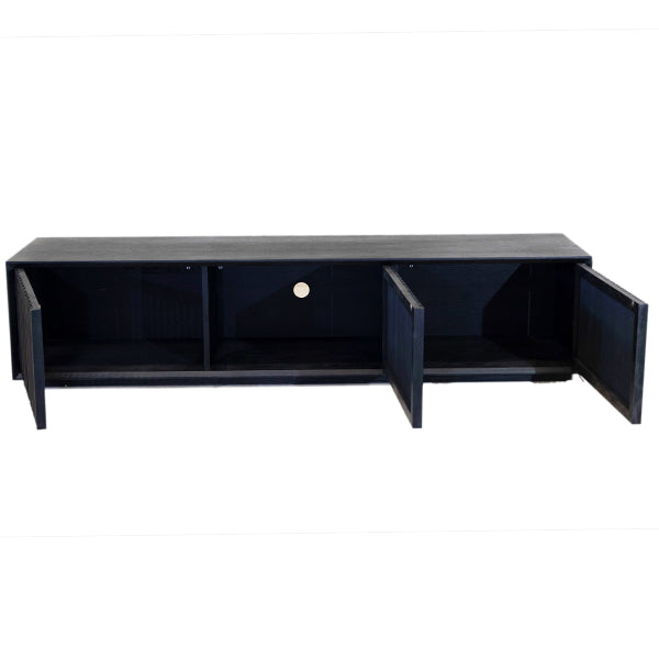 David 2m Wooden TV Entertainment Unit - Black