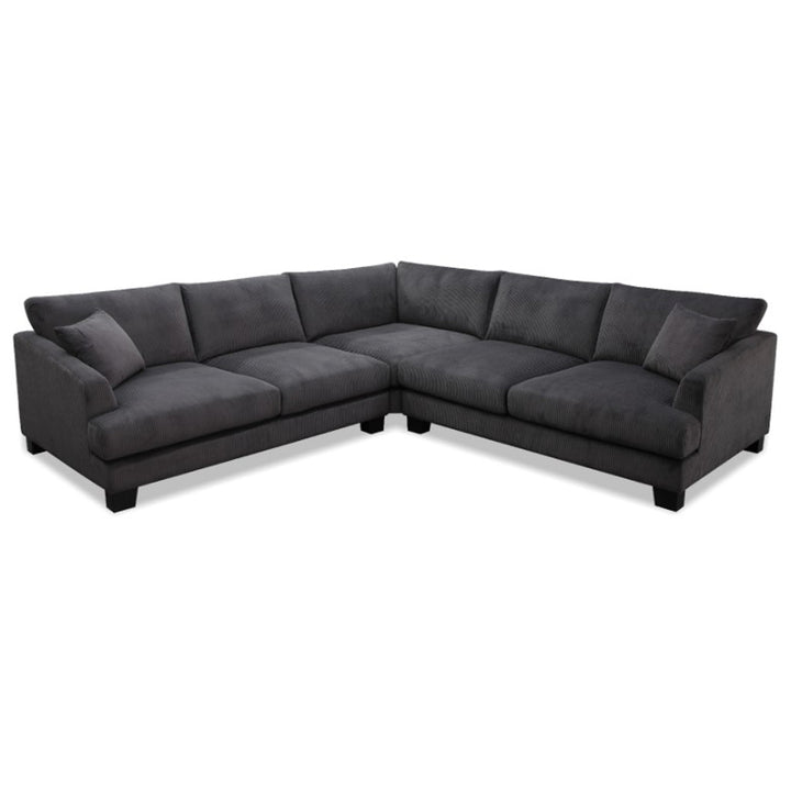 Dayton Corner Fabric Comer Sofa - Charcoal