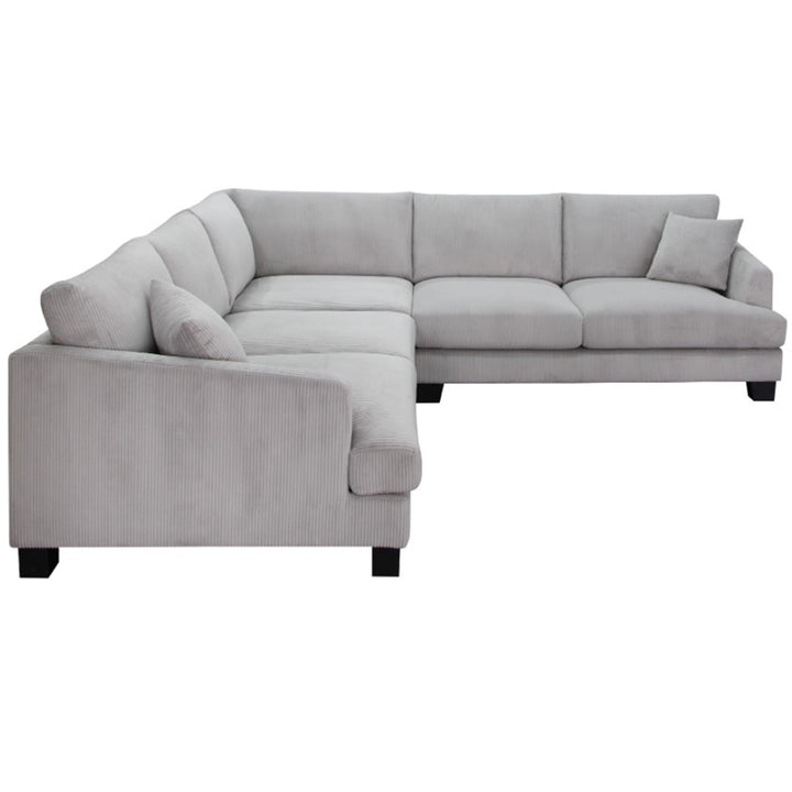 Dayton Corner Fabric Comer Sofa - Grey