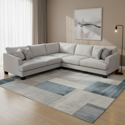 Dayton Corner Fabric Comer Sofa - Grey