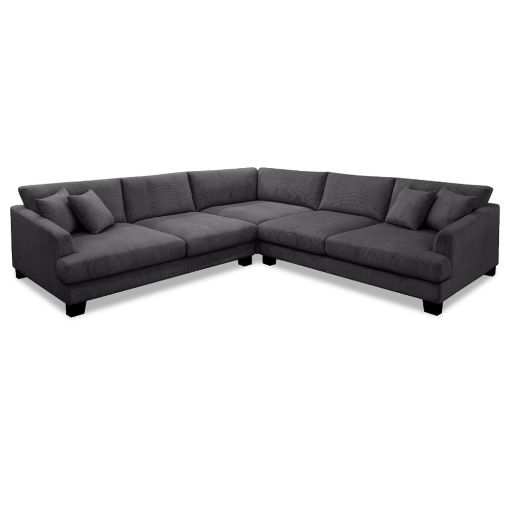 Dayton Corner Fabric Comer Sofa XL - Charcoal