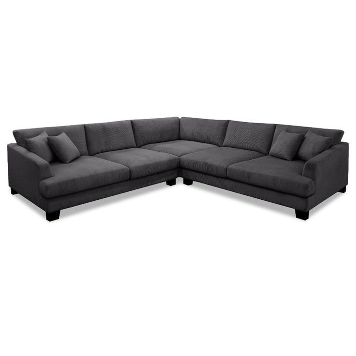 Dayton Corner Fabric Comer Sofa XL - Charcoal