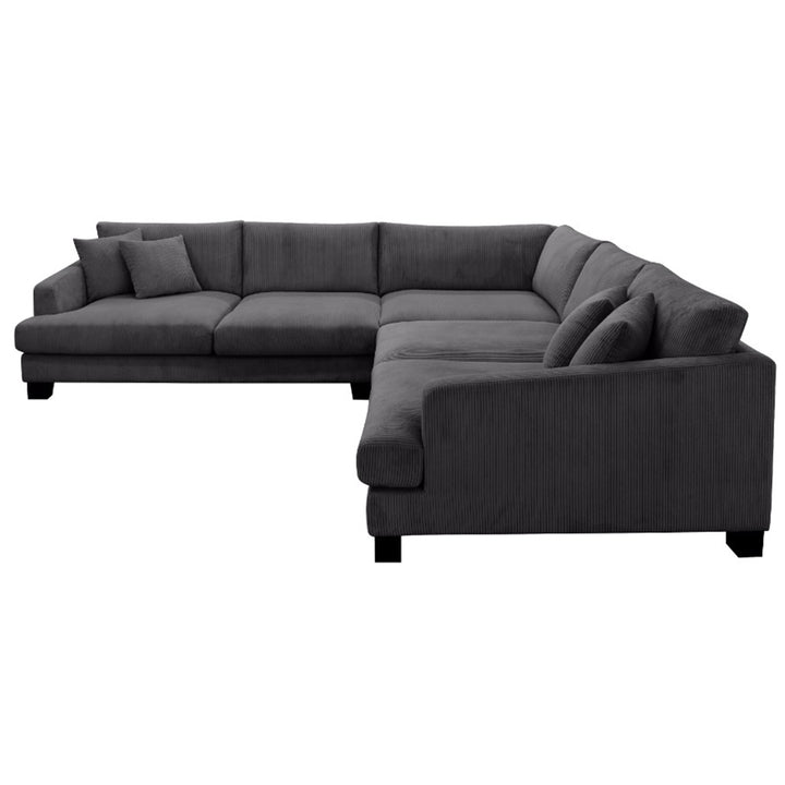 Dayton Corner Fabric Comer Sofa XL - Charcoal
