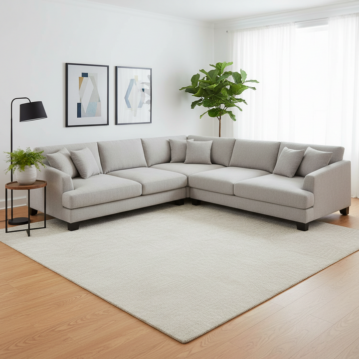 Dayton Corner Fabric Comer Sofa XL - Grey