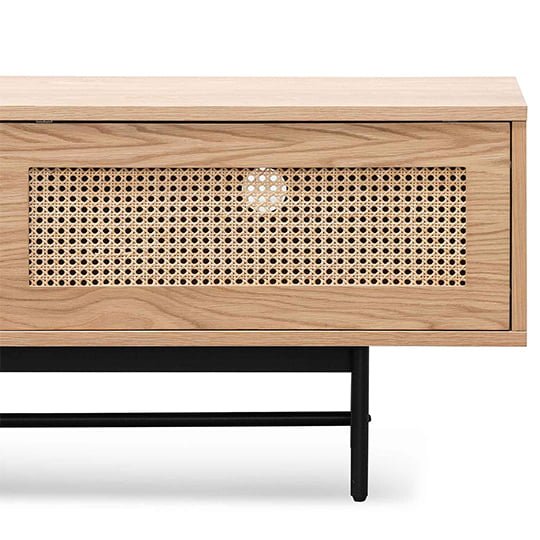 Debora 2m Natural Oak TV Entertainment Unit - Rattan Doors