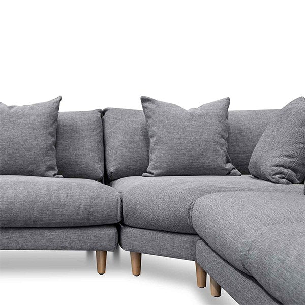 Della Left Return Modular Sofa - Graphite Grey
