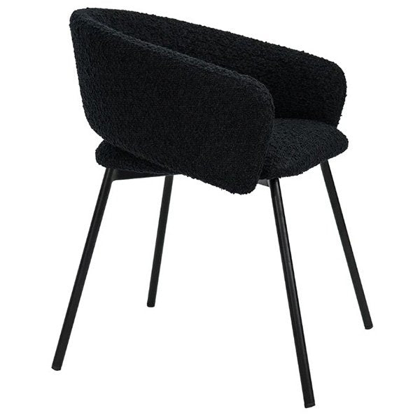 Delta Dining Chair - Black Boucle