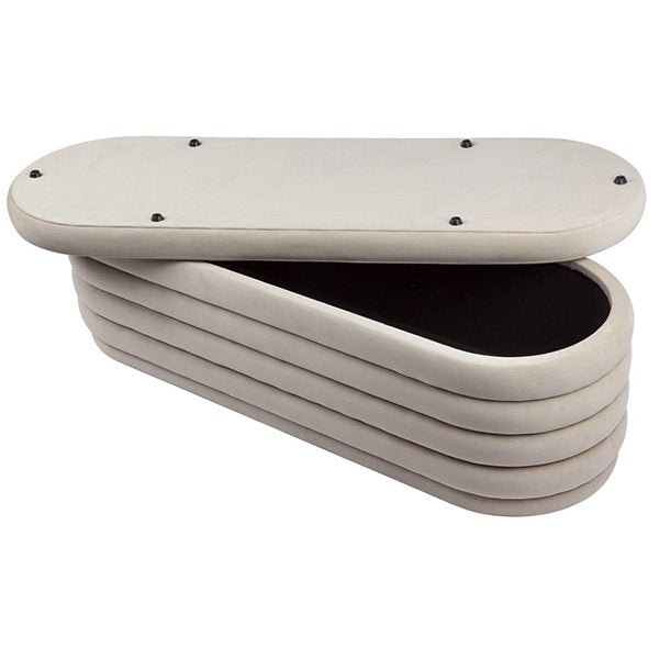 Demi Storage Bench Ottoman - Nude Velvet