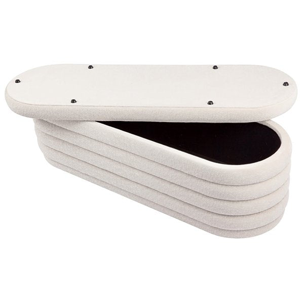 Demi Storage Bench Ottoman - White Boucle