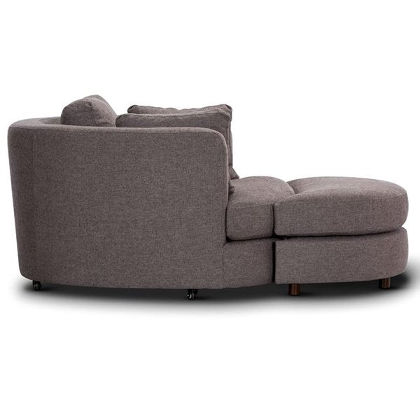 Cuddle Swivel Armchair + Ottoman - Grey