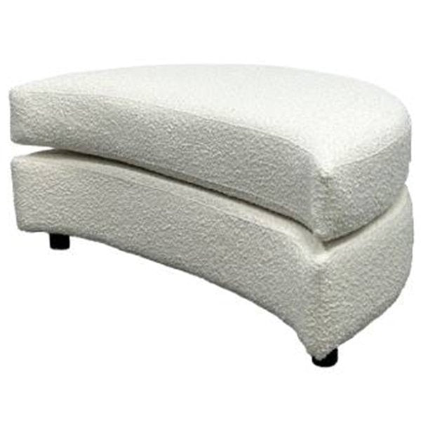 Cuddle Swivel Armchair + Ottoman - White Boucle